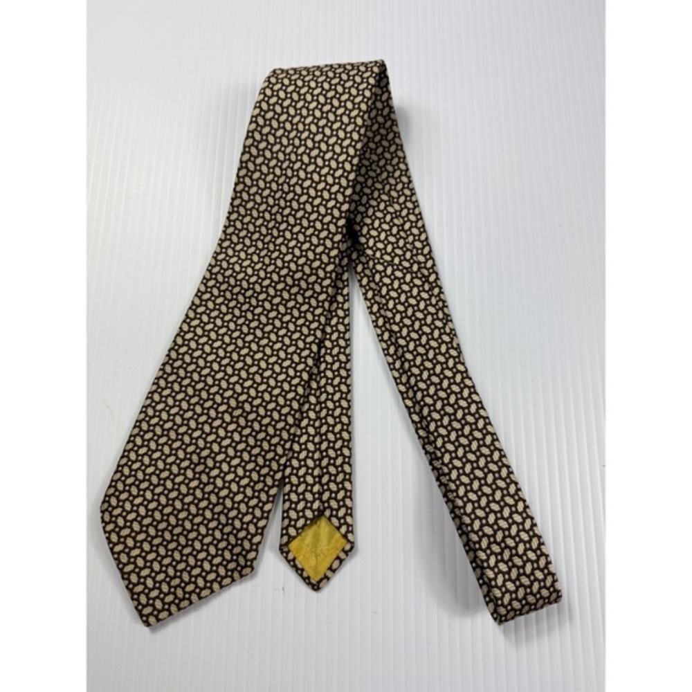 National Neck Tie‎ Brown Beige Patterned Superior Quality Woven in Germany
